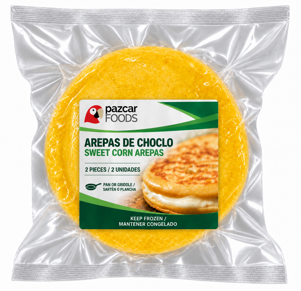 Arepas de Choclo with Cheese - 2 Pcs