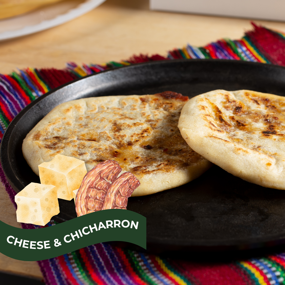 Cheese & Chicharron Pupusas